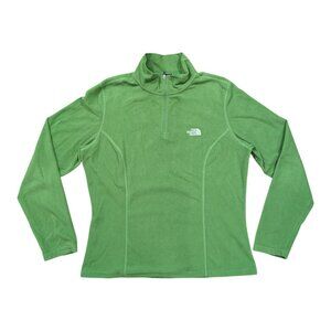 THE NORTH FACE Women's Pullover Size Large TKA 100 1/4 Zip Fleece Green